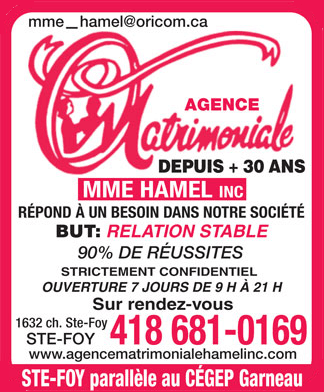 agence de rencontre madame hamel